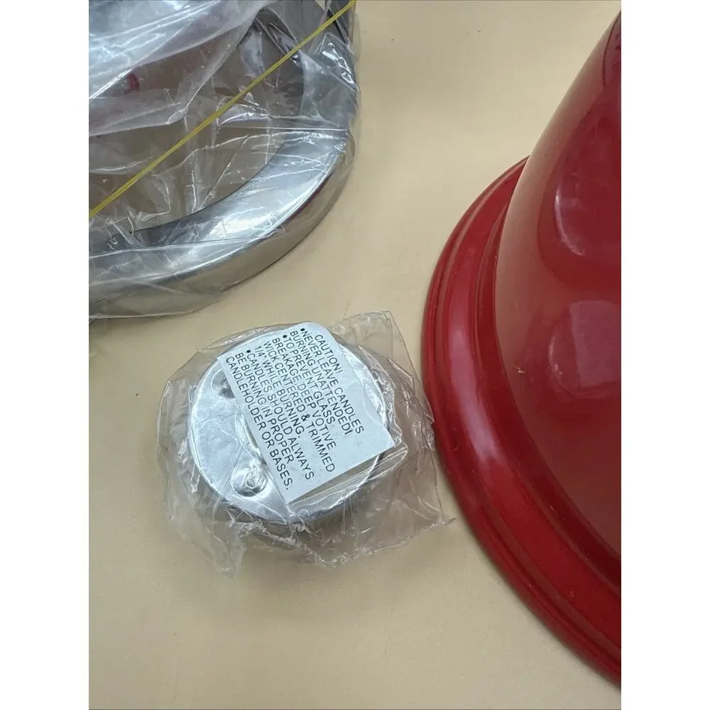 CHANTAL Fun Fondue RED 3c. Stainless Steel Stand NEW / Opened Box